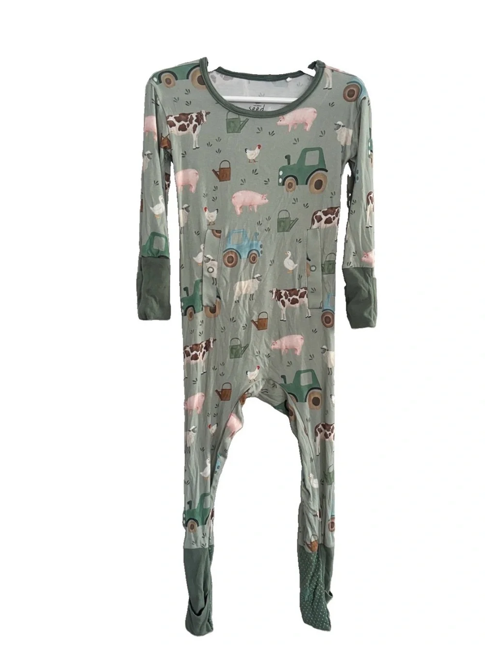 The Simple Seed Bamboo Adaptive Tube Access Long Sleeve Day To Night Romper 2-3T